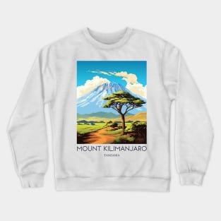 A Pop Art Travel Print of Mount Kilimanjaro - Tanzania Crewneck Sweatshirt